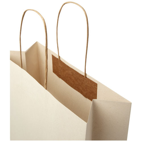 Torba papierowa z odpadów rolniczych ze skręcanymi uchwytami – 31 x 12 x 41 cm Złamana biel 1ZM00501 (5)