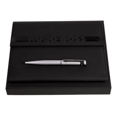 Zestaw upominkowy HUGO BOSS długopis i teczka A5 - HDM309A + HSW3674B Czarny HPBM367B 