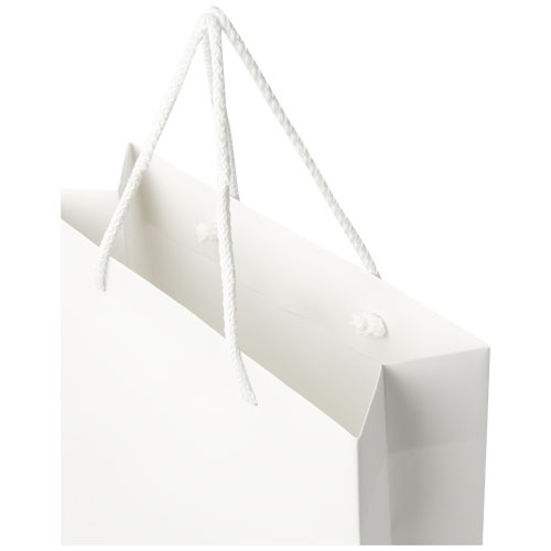 Ręcznie robiona torba z papieru integra z plastikowymi uchwytami – 24 x 9 x 36 cm Biały 1ZB01001 (5)