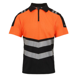 Koszulka Polo Męska Hi-Vis - Black & Orange
