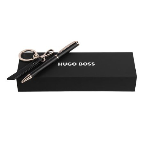 Zestaw upominkowy HUGO BOSS długopis i brelok - HAK311H + HSC3114H Czarny HPBK311A 