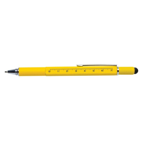 Długopis wielofunkcyjny, poziomica, śrubokręt, touch pen żółty V1996-08 (3)
