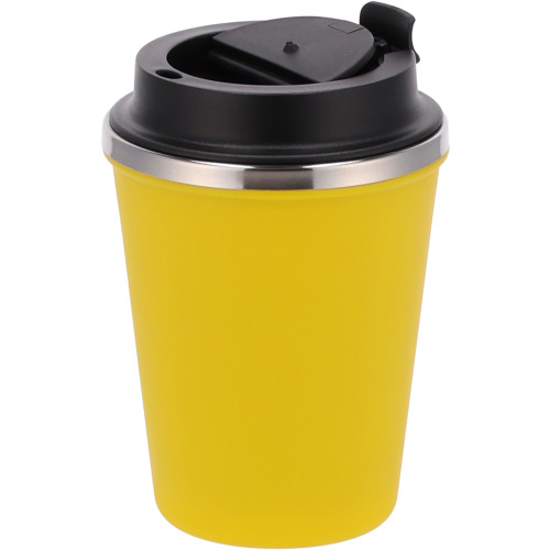 Kubek termiczny 350 ml z powłoką z recyklingu METODY żółty 8496208 (4)