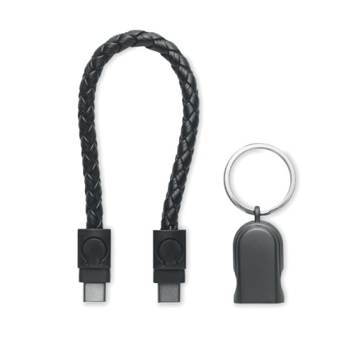 Brelok z kablem USB-C Czarny MO2647-03 (2)