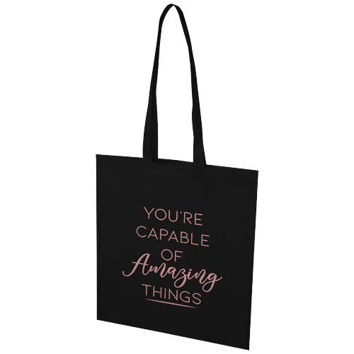 EcoSeal tradycyjna torba na zakupy z włókniny z recyklingu o pojemności 6 l z certyfikatem GRS Czarny 13010590 (1)