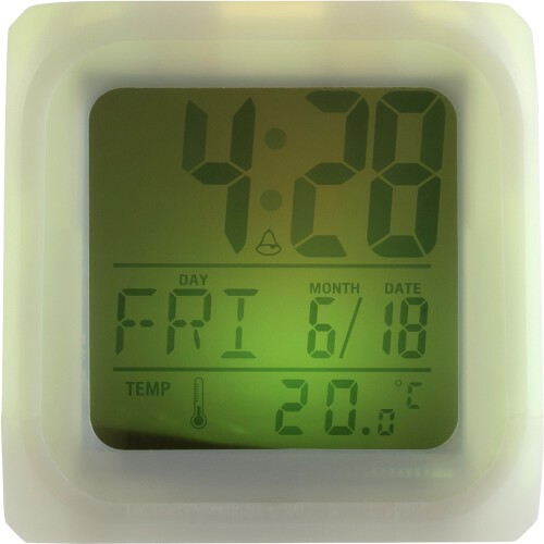 Zegar na biurko, budzik biały V3933-02 (6)