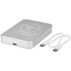 Powerbank Avis 10 000 mAh z recyklingowanego aluminium, z wbudowanym magnesem 
