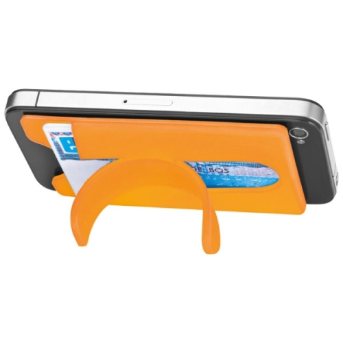 Pokrowiec na kartę do smartfona z podstawką MONTE CARLO pomarańczowy 345510 (1)