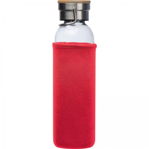 Butelka szklana z pokrowcem 600 ml RAMONA Czerwony 6318105 (5)