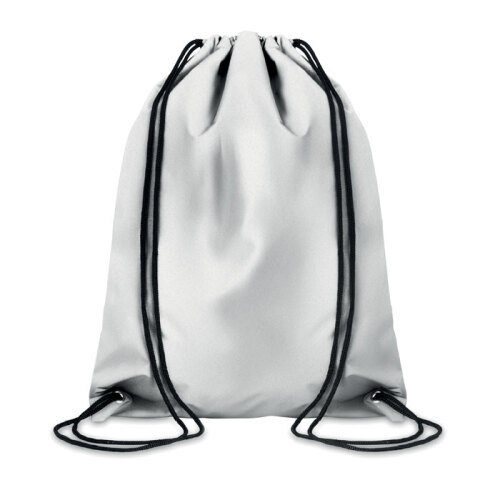 Odblaskowy plecak ze sznurkiem srebrny MO9403-14 