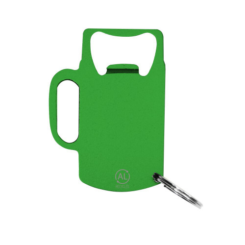 Brelok do kluczy, otwieracz do butelek z aluminium z recyklingu Zielony VA701-06 (1)
