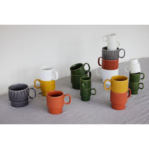 Kubek do kawy COFFEE & MORE 2-szt, żółty Żółty 5018524- (6)