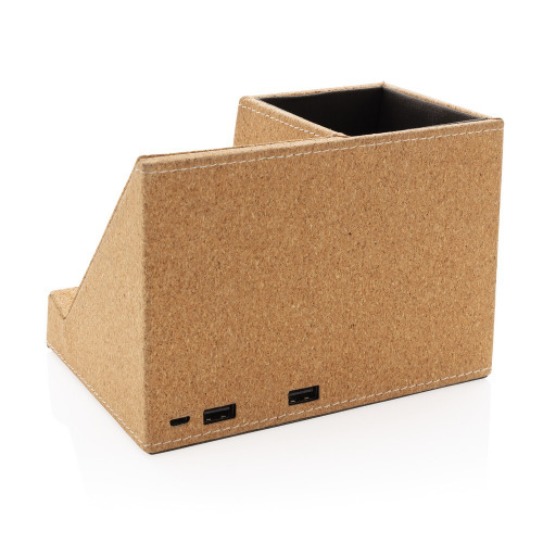 Ładowarka bezprzewodowa 5W, organizer na biurko Khaki P308.199 (4)