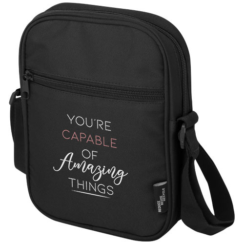 Byron torba na ramię o pojemności 2 l wykonana z materiałów z recyklingu z certyfikatem GRS Czarny 13005390 (1)