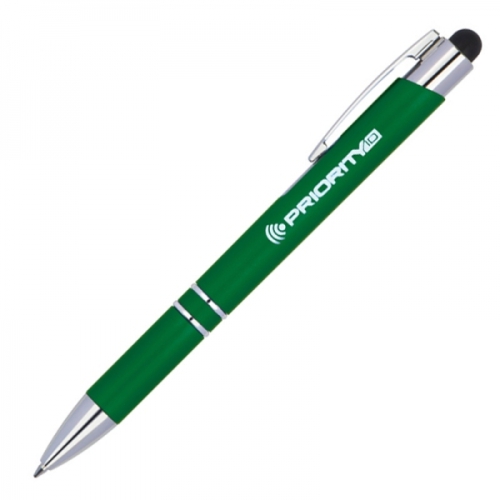 Długopis plastikowy touch pen z podświetlanym logo WORLD zielony 089209 (3)