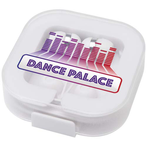 Dofida przewodowe słuchawki douszne typu C z pudełkiem do przechowywania wykonanym z tworzyw sztucznych pochodzących z recyklingu Biały 12443701 (1)