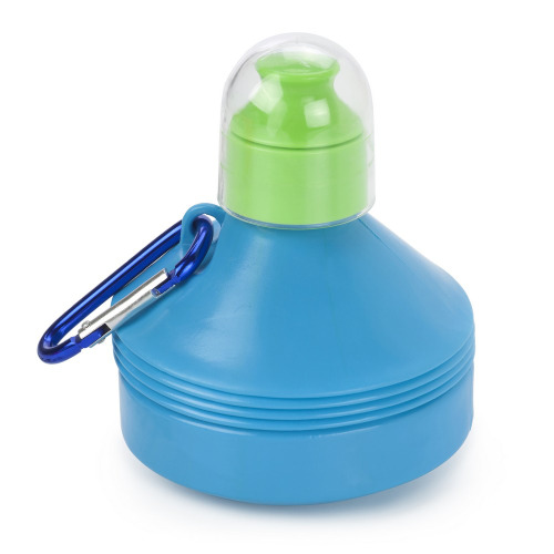 Bidon, składana butelka sportowa 600 ml z karabińczykiem Niebieski V7619-11 