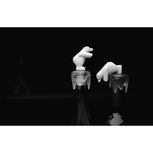 Korek do wina Bottom Up Bear Biały QL10253-WH (6)