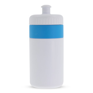 Bidon Sportowy Z Obwódka 500ml Biały / jasnoniebieski