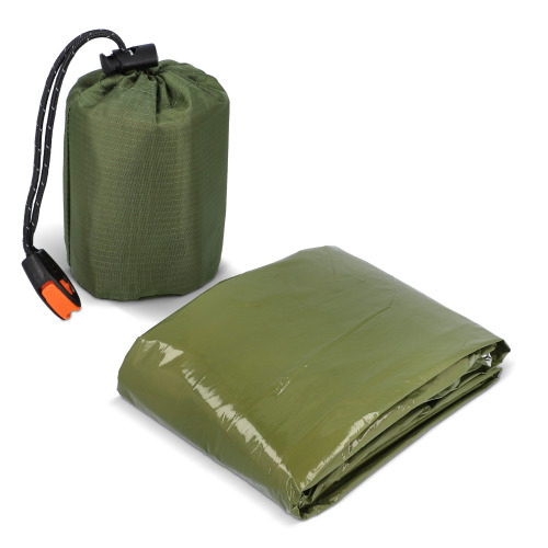 Ponczo termiczne 2 w 1 do survivalu na świeżym powietrzu Dried Green LT94581-N0049 