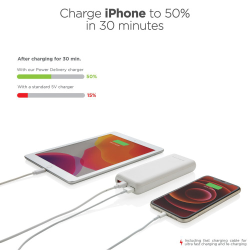 Szybki power bank 20000 mAh Urban Vitamin Biały P322.753 (5)