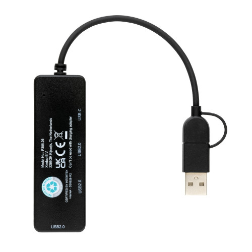 Hub USB 2.0 z USB C RABS Czarny P308.261 (2)