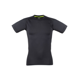T-Shirt Męski Slim Fit Raglanowy Rękaw Strecz - Black & Black