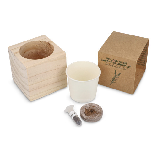 Zestaw drewnianych doniczek FSC – lawenda Naturalny LT94575-N0094 (3)