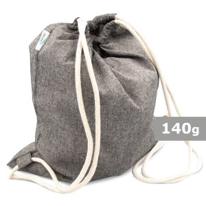 Worek ze sznurkiem z bawełny z recyklingu i poliestru z recyklingu B'RIGHT | Jose Szary