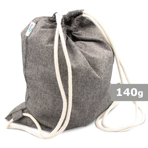 Worek ze sznurkiem z bawełny z recyklingu i poliestru z recyklingu B'RIGHT | Jose Szary V4869-19 