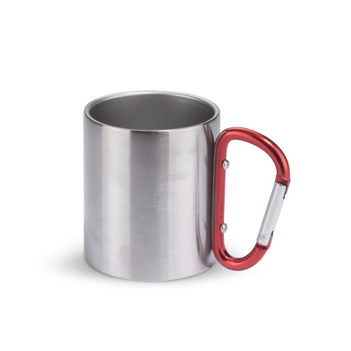 Kubek z karabińczykiem CAMPIC 200 ml Czerwony 16400-04 