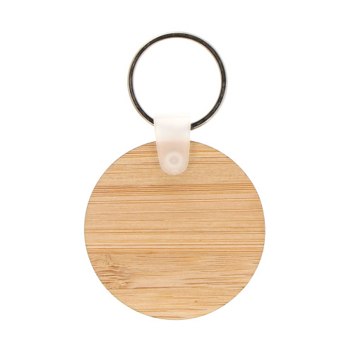Bambusowy okrągły brelok do kluczy Naturalny LT99716-N0094 (1)