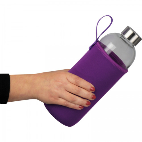 Butelka szklana z pokrowcem 1000 ml JESSICA Fioletowy 6242712 (9)