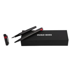 Zestaw upominkowy HUGO BOSS długopis i pióro wieczne - HSW3672A + HSW3674A Czarny