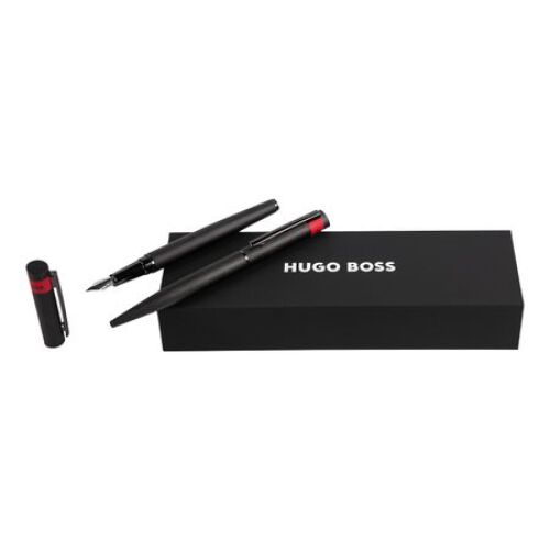 Zestaw upominkowy HUGO BOSS długopis i pióro wieczne - HSW3672A + HSW3674A Czarny HPBP367A 