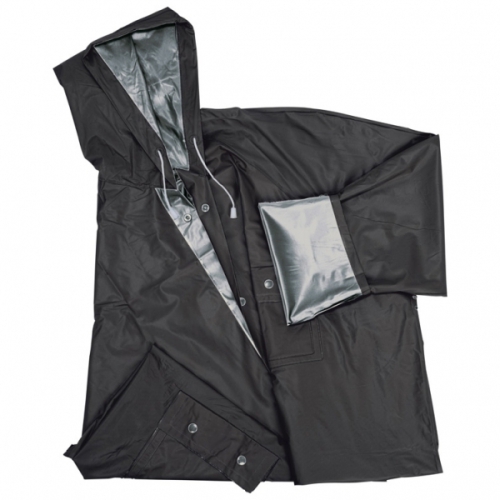 Dwustronny płaszcz przeciwdeszczowy NANTERRE srebrno-czarny 920537 (3)