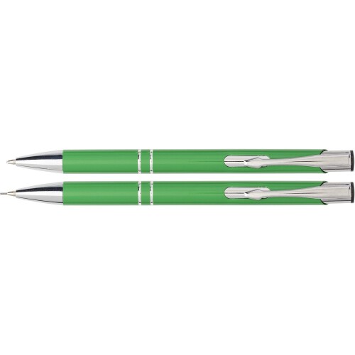 Zestaw piśmienny, długopis i ołówek mechaniczny jasnozielony V1956-10 (2)