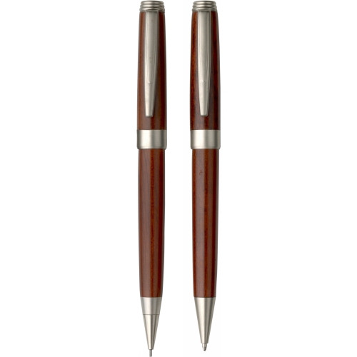 Zestaw piśmienny, długopis i ołówek drewno V1115-17 (5)