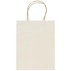 Torba z papieru z makulatury o gramaturze 150 g/m² ze skręcanymi uchwytami – 18 x 9 x 23 cm