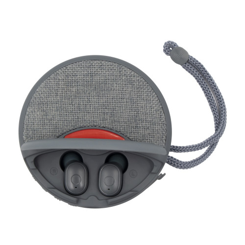 Głośnik bezprzewodowy 5W Air Gifts, radio, bezprzewodowe słuchawki douszne | Caleb szary V7282-19 (7)