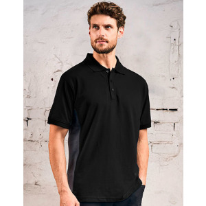 Polo Unisex Pika z Kontrastowymi Wstawkami - Navy & Charcoal (Solid)