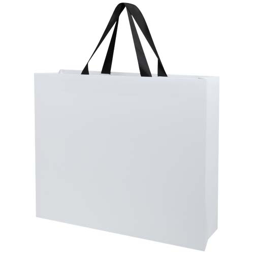 Torba papierowa Smartfold 210 g/m² z uchwytami ze wstążki i błyszczącym laminowaniem – 42 x 12 x 35 cm Czarny 1ZM01590 (2)