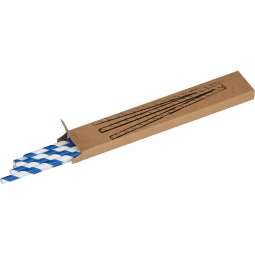 Słomki do napojów tekturowe 10 szt. LINA Niebieski 8119104 