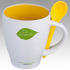 Kubek ceramiczny z łyżeczką PALERMO 250 ml żółty 509508 (4) thumbnail