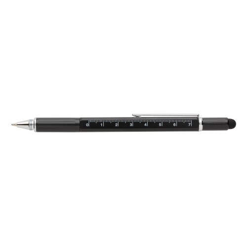 Długopis wielofunkcyjny, poziomica, śrubokręt, touch pen czarny V1996-03 (4)