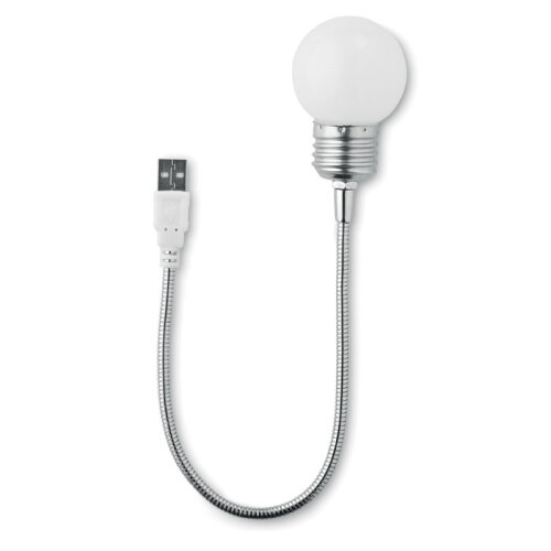 Lampka USB w kształcie żarówk biały MO8616-06 (5)