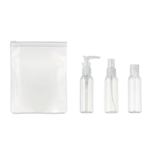 Zestaw podróżny PE w etui PEVA Przezroczysty MO9886-22 (1)