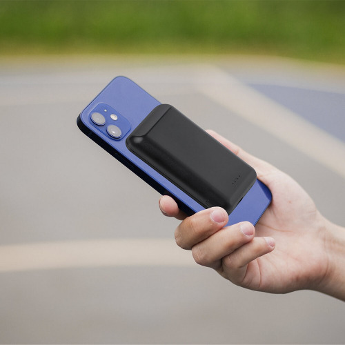 Magnetyczny bezprzewodowy power bank 5000 mAh, ładowarka bezprzewodowa 5W Biały V0184-02 