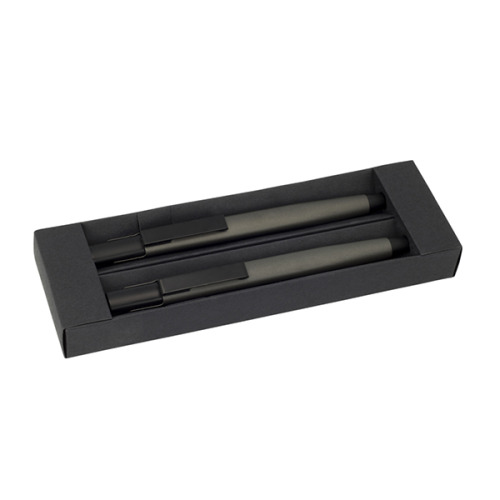 Zestaw piśmienny metalowy długopis i ołówek / Adak Czarny IP33037311 (3)