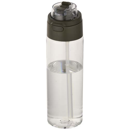 Bidon na wodę Theron o pojemności 700 ml, wykonany z tworzywa sztucznego pochodzącego z recyklingu (RCS), z pokrywką o podwój Leśny zielony 10095064 